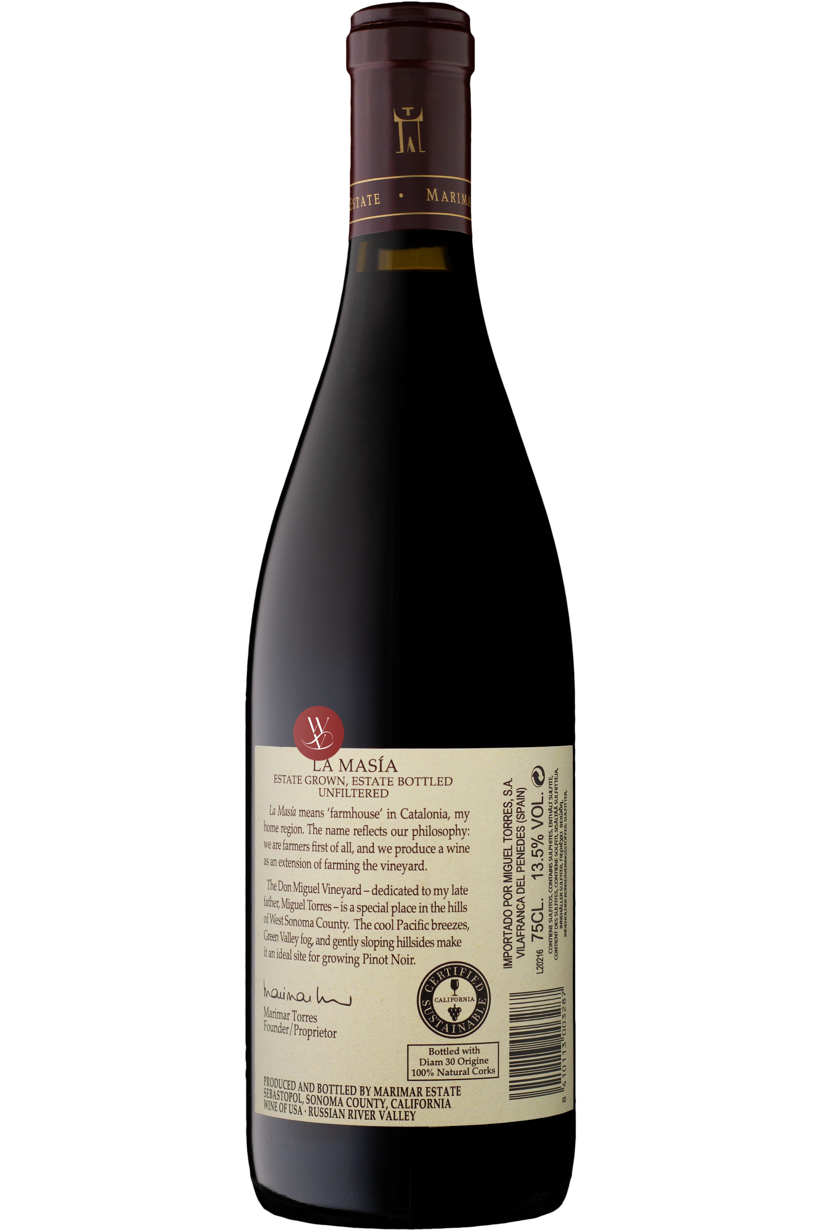 WineVins Marimar Estate La Masia D. Miguel Estate Pinot Noir 2019